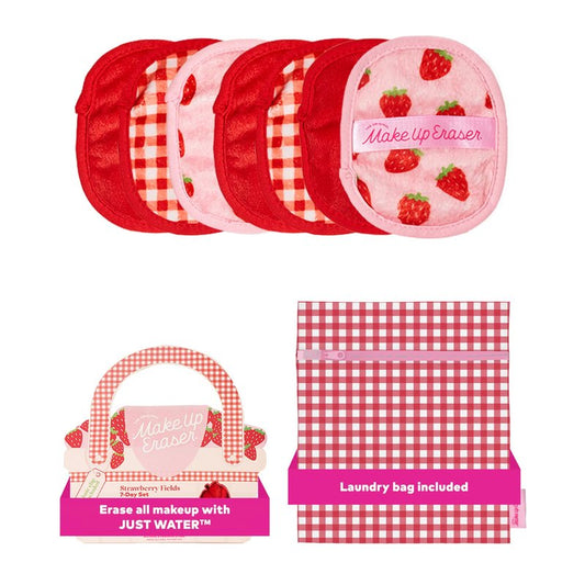 The Original MakeUp Eraser 7-Day Set, Erase All Makeup With Just Water, Including Waterproof Mascara, Eyeliner, Foundation, Lipstick, Sunscreen, and More! Strawberry Fields, 7ct.