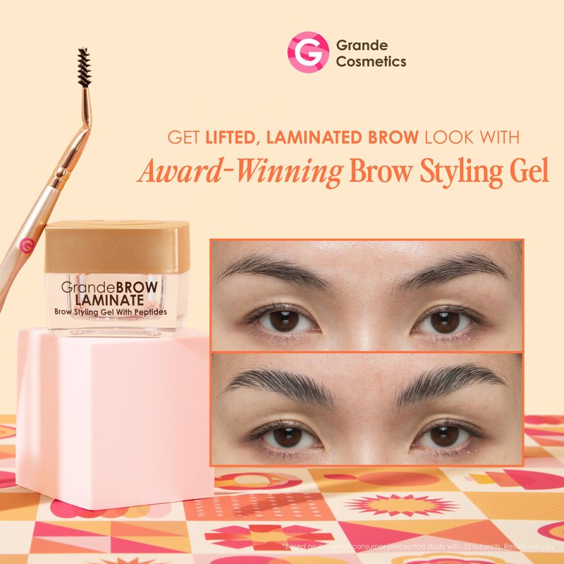 Grande Cosmetics Brow Lamination Gel - DIY Eyebrow Lamination - Shapes, Sculpts & Sets With 12-Hour Hold - Conditions & Nourishes For Healthier Looking Brows