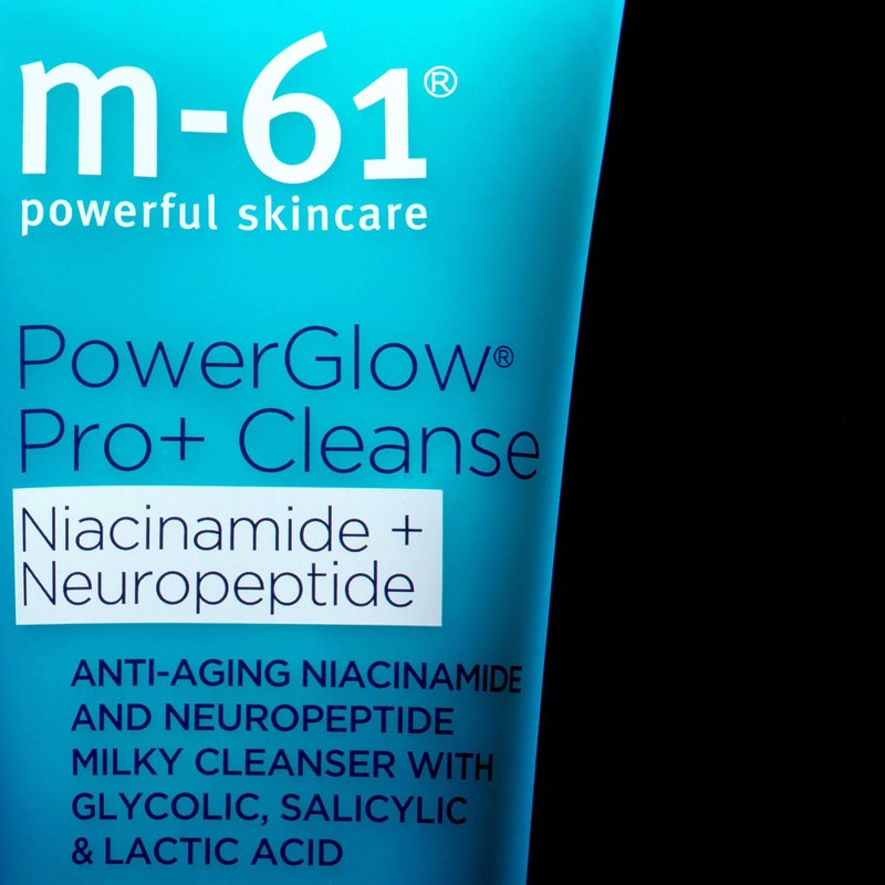 m-61 PowerGlow Pro+ Cleanse - Deep Cleansing Exfoliating Face Wash | Complex of AHAs & BHAs | Milky Gel Texture With Jojoba Beads | Sulfate Free | Derm & Allergy Tested | Made in USA - 4 Fl. Oz