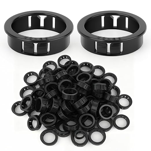 GAGIRA 50PCS 1-1/2" Black Cable Snap Bushing Grommet, Snap in Cord Bushing Protect Cables