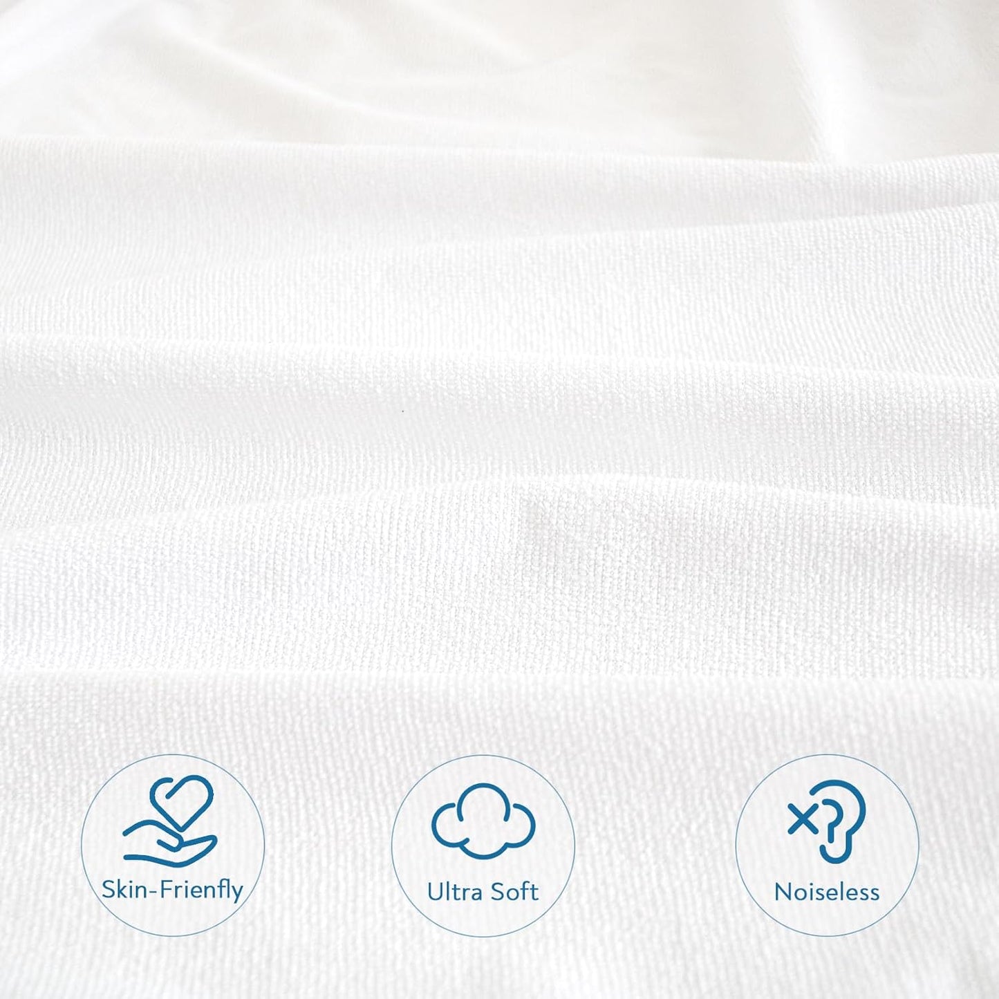 Skiennix Queen Mattress Protector - Waterproof Fitted Cover with Absorbent Terry | 18'' Deep Pocket