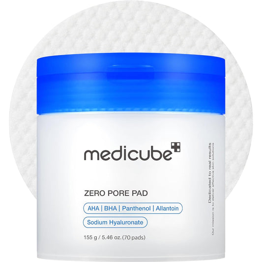 Medicube Toner Pads Zero Pore Pad 2.0 - Dual-Textured Exfoliating Facial Pads with AHA & BHA | 70 Pads