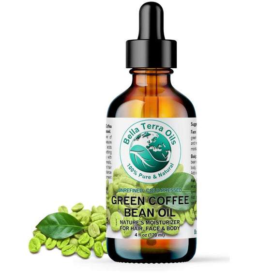 Bella Terra Oils - Green Coffee Bean Oil 8 oz - Famed for Trigonelline & Nutritional Compounds, Elevate Beauty Rituals with this Caffeine Oil Delight