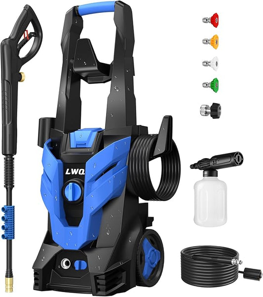 Pressure Washer, Power Washer with 4 Quick Connect Nozzles 1 Foam Cannon, Pressure Cleaning Machine for Cars/Fences/Driveways/Patios/Home Cleaning