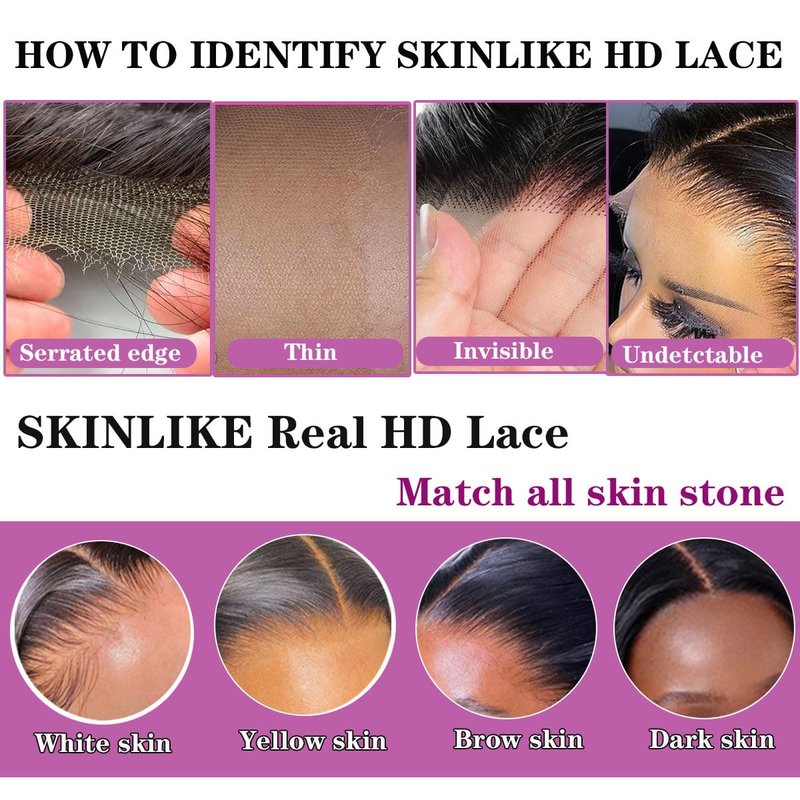 Mnador 2x6 Skinlike Real HD Lace Closure Deep Parting Straight Human Hair, 0.095mm Ultra-thin HD Lace, Tiny Knots, Brazilian Virgin Hair Closure, Pre-plucked with Natural Hairline, 12inch