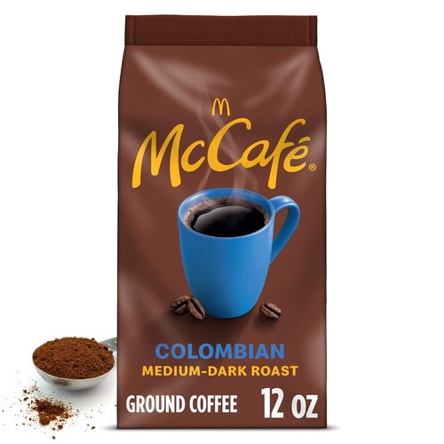 McCafe Colombian Ground Coffee - Medium Roast, 12oz Bag for Rich Flavor and Aroma