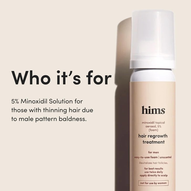 hims hair regrowth treatment minoxidil 5% topical solution foam - 2.11 oz