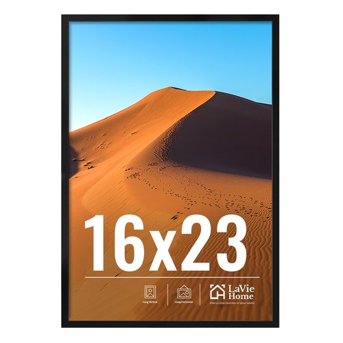 LaVie Home 16x23 Picture Frame for Wall Display, 16x23 Black Picture Frame with HD Plexiglas, 16 x 23 Photo Frame 1 Pack, Display Frame for Vertical or Horizontal, Classic Collection