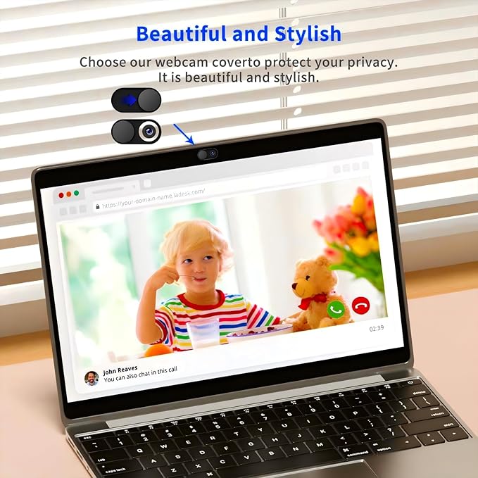 JiSiTeCai Metal Webcam Cover Slide[4 Pack Black], 0.022in Camera Cover for Laptop Computer, MacBook Pro/Air iMac iPad Tablet iPhone 8/7/6 Plus, Web Camera Blocker Protect Your Privacy [4 Pack Black]