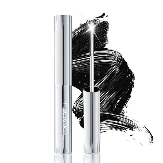 Black Washable Metal Mascara Wand, Waterproof Iron Wand Mascara for Thin Short Sparse Lashes, Natural Length Slim Volume Buildable Formula, Separated Lashes, Long Lasting Smudge-Proof No Flaking Tint