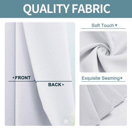 ChrisDowa Room Darkening Curtains 120 Inches Long 2 Panels Set for Living Room, Grommet Thermal Insulated Blackout Curtains for Bedroom (Greyish White, 52 x 120 Inch)