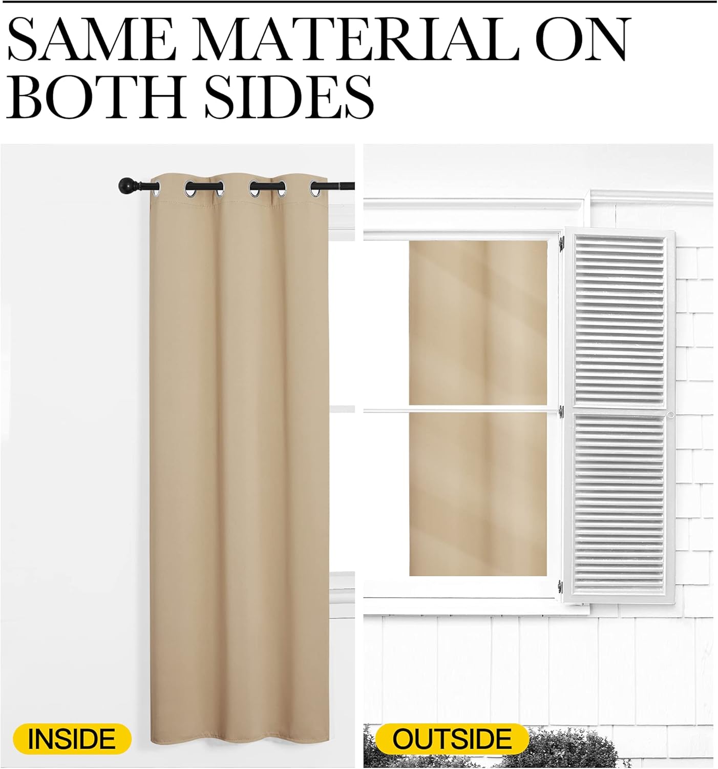 NICETOWN Bedroom Darkening Curtains - Thermal Insulated Grommet Top Drapes for Kids' Room | Biscotti Beige, 55" x 90" (1 Pair)