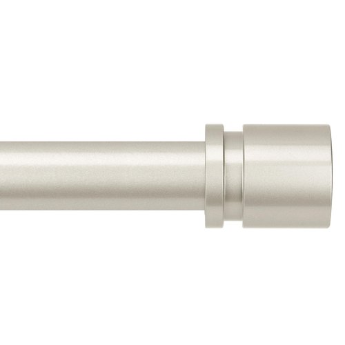 Byondeth Curtain Rods for Windows 16 to 48 or 60 Inches Max Adjustable Length 1 Inch Diameter Window Curtain Rod with Aluminium End Cap, Brushed Nickel