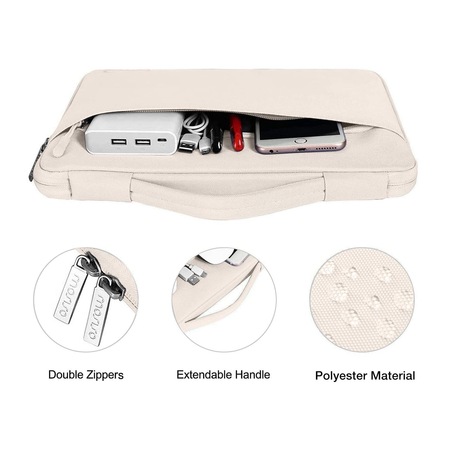 MOSISO Compatible with MacBook Air 13 inch Case M5 2026 M4 2025 M3 M2 2024-2022 A3449 A3240 A3113 A2681,Hard Shell&Sleeve Bag&Keyboard Skin&Webcam Cover&ScreenFilm for MacBook Air 13.6, Beige