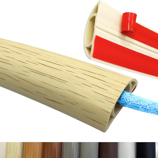 BEIEBIJOB Self Adhesive Floor Cord Cover, Cable Protector, 3.3ft, Beige