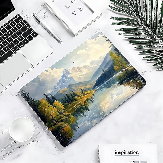 COTAIL Compatible with MacBook Air 13.3 13.6 Inch Case 2022 2021 2020 2019 Plastic Hard Shell Case Cover,13.3 Air (A1932/A2179/A2337), Mountains and Trees