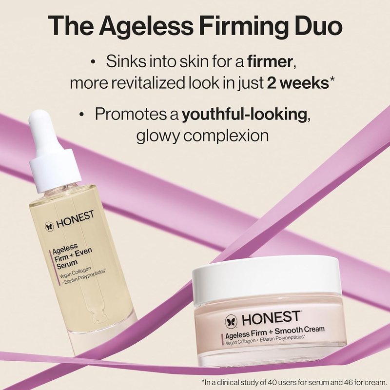 Honest Beauty Ageless Firming Cream - Vegan Collagen & Elastin, Fragrance-Free | 1.7 fl oz