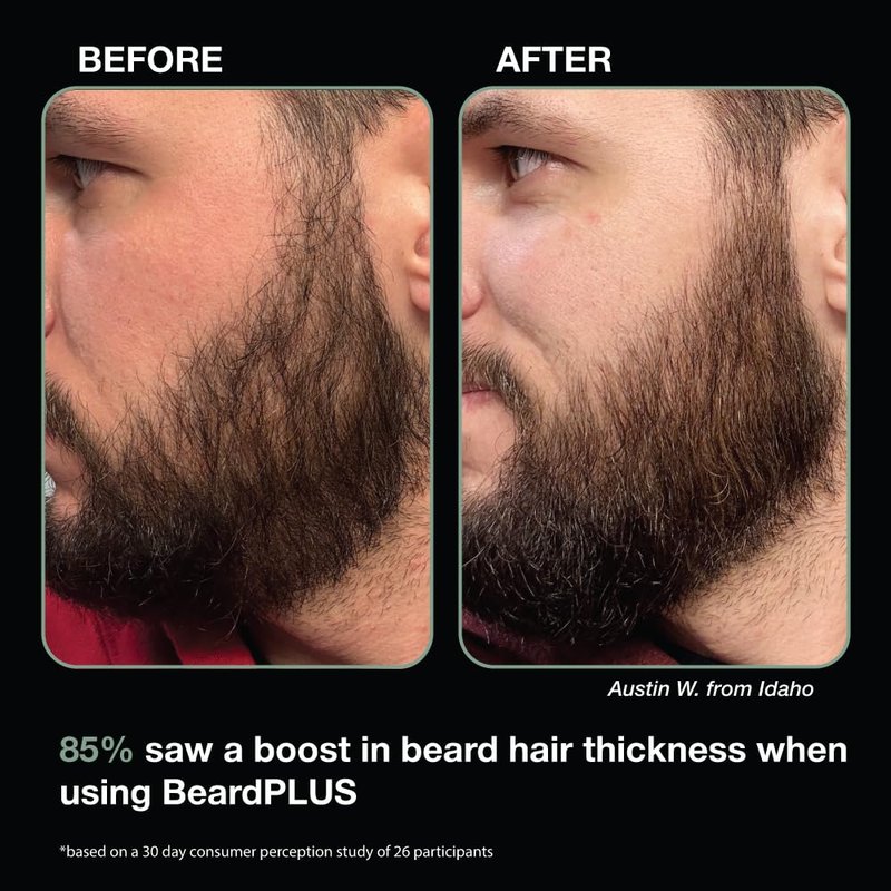 BeardPLUS Beard Shampoo & Conditioner Set for Men - Hydrating Hair Growth Treatment with Biotin & Caffeine | Made in USA