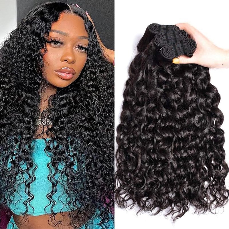 18 Inch Water Wave Bundles 12A Water Wave One Bundles Human Hair 100% Brazilian Unprocessed Remy Single Curly Wet And Wavy Bundles Human Hair Natural Color