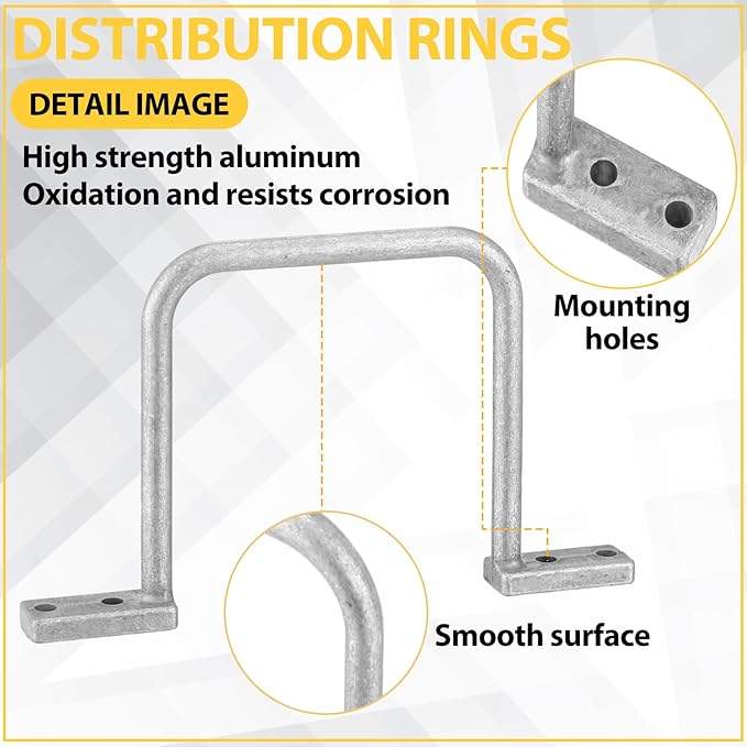 Yaocom 50 Pcs Distribution Rings Aluminum D Ring for Sorting Out Electric Cables, Cable Management, for Commercial and Residential Use, Silver (3 Inch)