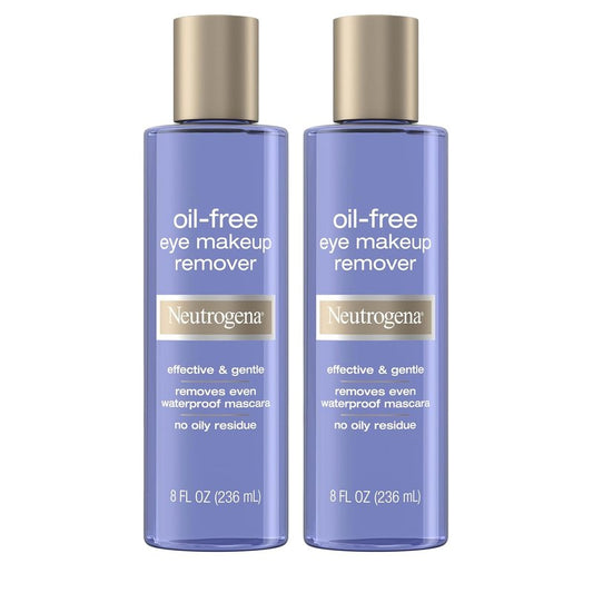 Neutrogena Oil-Free Eye Makeup Remover - Gentle Non-Greasy Formula for Waterproof Mascara | 8 fl. Oz, 2 Pack