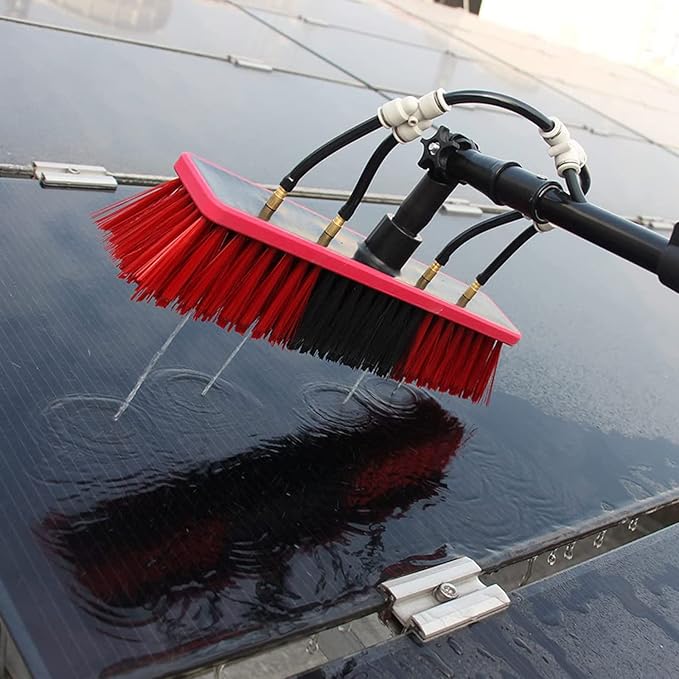 Window Cleaning Pole, Water Fed Telescopic Window Cleaning Brush, Extendable Cleaner Roof Cleaning Tools Window Cleaner Kit for Photovoltaic Panel, Trucks, Bus, Cars,12ft/3.6m-35cmBrushhead
