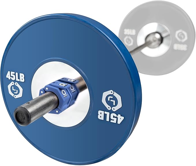 Lock-Jaw Barbell Collars Sport Olympic Barbell Clamps 2 Pcs – Heavy Duty Bar Clamps for 2” & 50mm Olympic Bars – Secure Weight Bar Clamps for Strength Training & Home Gym Accessories – Blue