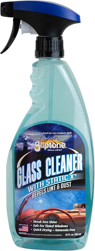 Gliptone Streak Free Glass and Window Cleaner, Ready-To-Use with Anti Static Formula, Repels Lint & Dust. Safe for all Glass and Hard Surface Applications (22 Fl Oz)
