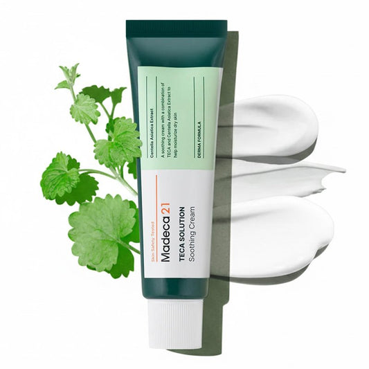 TECA Madecassoside Centella Asiatica Cream (1.69fl oz) –Korean Skin Care Cica Soothing Moisturizer for Sensitive Skin, Redness Relief & Barrier Repair, Lightweight Daily Hydrating Face Cream, Collagen