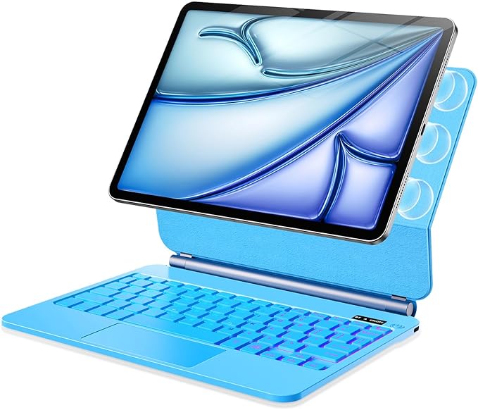 everylikit for iPad Pro 11 inch Case with Keyboard,Keyboard Case for iPad Air 11 inch (M2) 2024 & iPad Pro 11 in (1st/2nd/3rd/4th Gen),Magic-Style Magnetic - Backlit Keyboard (Blue)