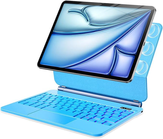 everylikit for iPad Pro 11 inch Case with Keyboard,Keyboard Case for iPad Air 11 inch (M2) 2024 & iPad Pro 11 in (1st/2nd/3rd/4th Gen),Magic-Style Magnetic - Backlit Keyboard (Blue)