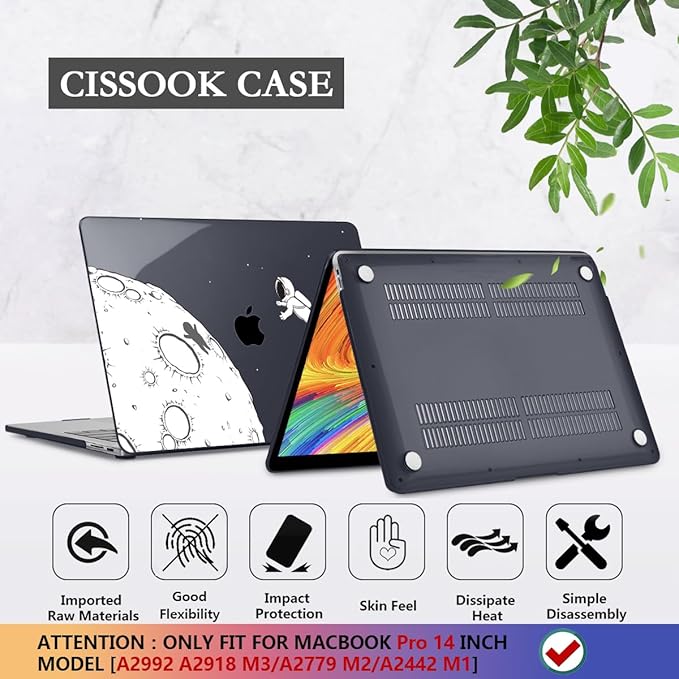 CISSOOK Case for MacBook Pro 14 Inch M5 M4 M3 M2 M1 Chip 2026 2025 2024 2023 2022 2021 Release Model A3434 A3112 A3185 A3401 A2992 A2918 A2779 A2442, Hard Shell Cover for MacBook Pro 14 - Astronaut