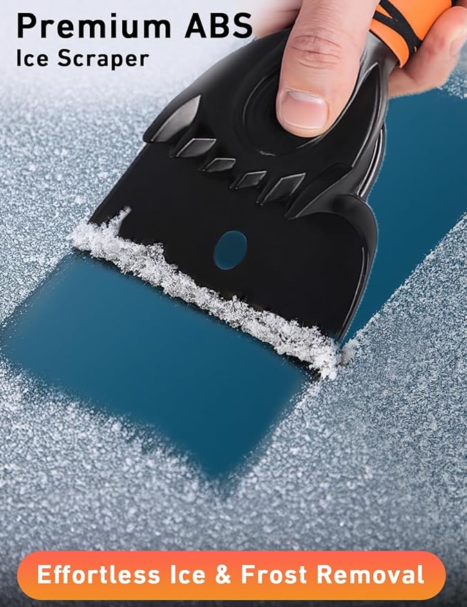EcoNour 36" Extendable Snow Brush and Ice Scraper | 3-in-1 Telescopic Snow Removal Brush with 360Â° Rotating Head for Car Windshield | Ice Scraper for SUV, Truck, and Car | Winter Car Accessories