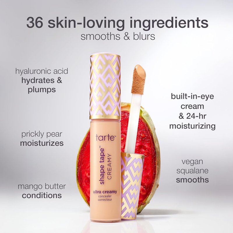 Tarte Shape Tape Creamy Concealer - Full Coverage Hydrating Makeup | 24HR Matte Finish for Redness & Fine Lines