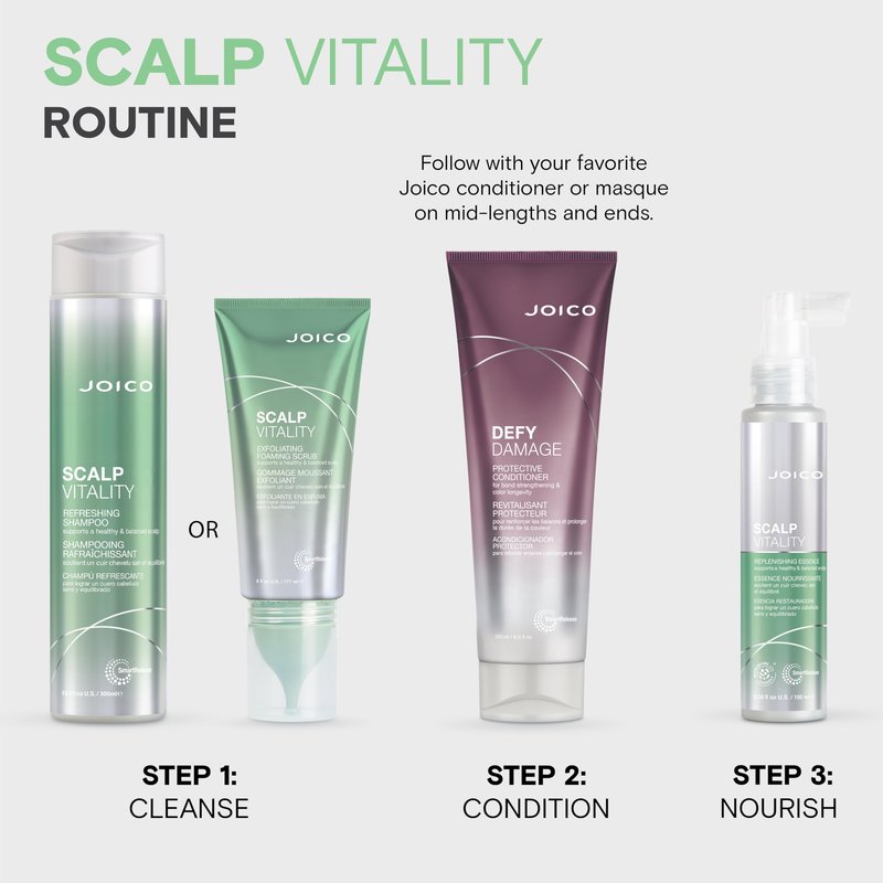 Joico Scalp Vitality Exfoliating Foaming Scrub | Supports A Healthy & Balanced Scalp | For Dry, Oily and Itchy Scalp | Removes Excess Oil & Product Buildup | Cooling Sensation | 6 Fl Oz