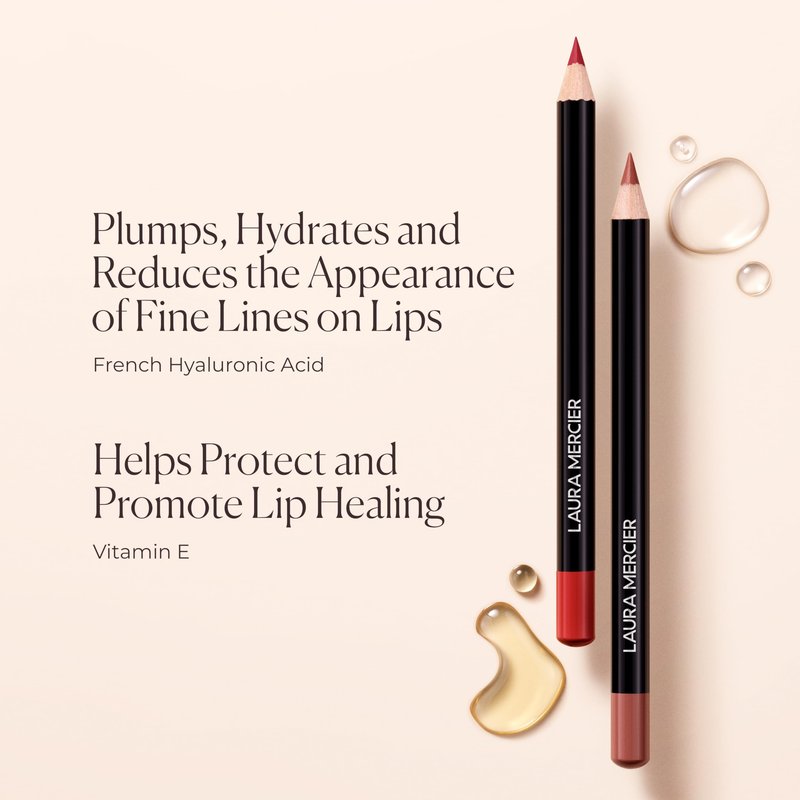 Laura Mercier Caviar Perfecting Lip Liner Pencil, 16HR Longwear, Comfortable Non-Dragging Application, Feather and Water-Proof, Infused with French Hyaluronic Acid and Vitamin E, 04 Elegant Blush