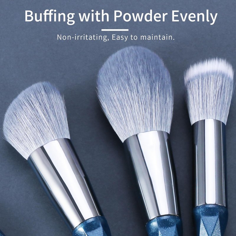 Rainbow Crystal Makeup Brushes Set Professional, Vegan Makeup Brush Set with Case by ENZO KEN, Bedazzled Cosmetic Brushes Makeup Set, Sparkly Make up Brushes Set Professional, Makeup Brush Set Vegan.