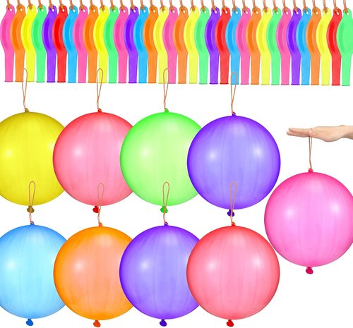 Chivao Punch Balloons - Assorted Color Party Favors for Kids | 12-Inch Bulk Pack for Birthdays & Events
