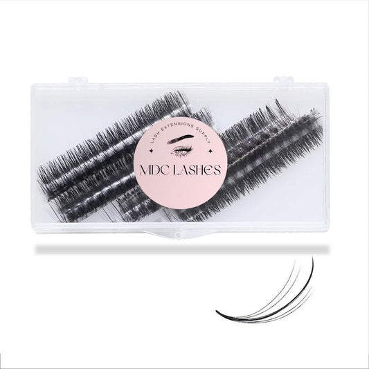 MDC LASHES 1000fans Promade Wispy Lash Extension Volume Lashes 0.05-0.07 Thickness, C/D/CC Curl, 8-18mm Loose Fans False Eyelashes 5D 7D 9D for Fluffy Eyelash Cluster (5D-0.07-CC 8mm)