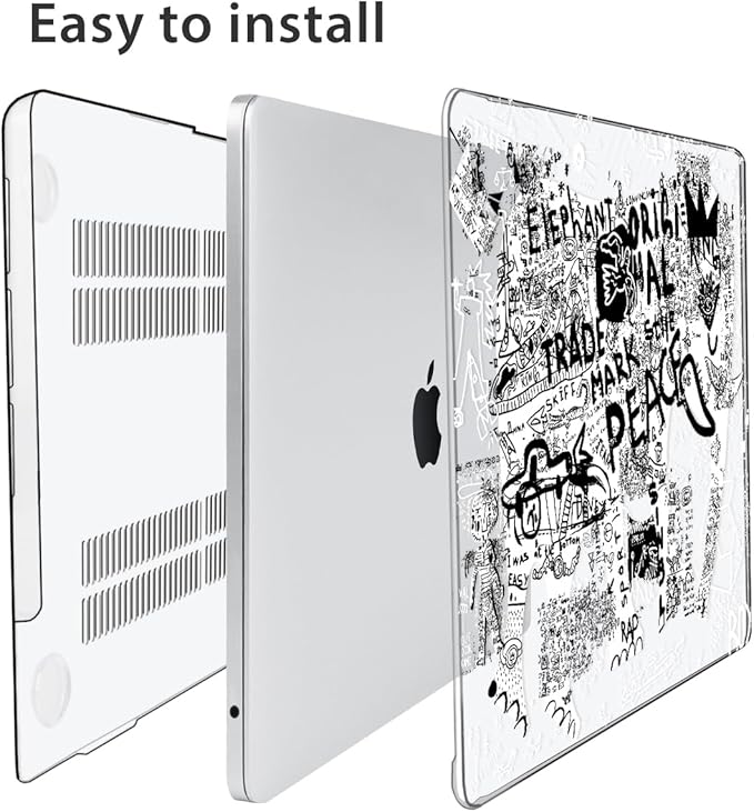HOHAIYOO for 2026 2025 2024-2022 MacBook Air 13 inch Case M5 A3449 M4 A3240 M3 A3113 M2 A2681 with Touch ID& 13.6" Liquid Retina Display, Hard Shell&Keyboard Cover&Screen Film&Webcam Cover, Elephant
