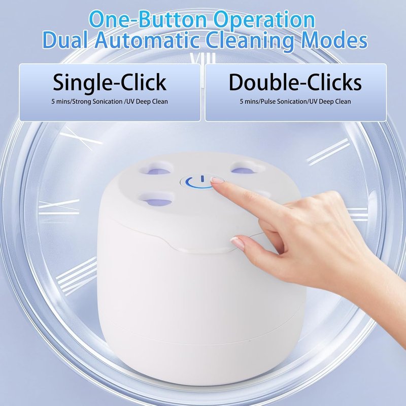 Ultrasonic Retainer Cleaner,250ML Large Capacity Dental Cleaning Pod for Dentures,Retainers,Braces,Mouth Guards,Toothbrush, Aligner