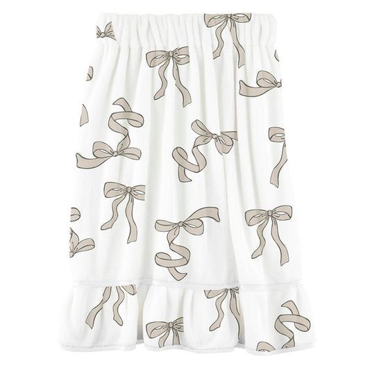 Bella Sleep + Spa Ultra Soft Plush Luxury Spa Shower Bath Wrap with Adjustable Closure, One Size, Flax Bows