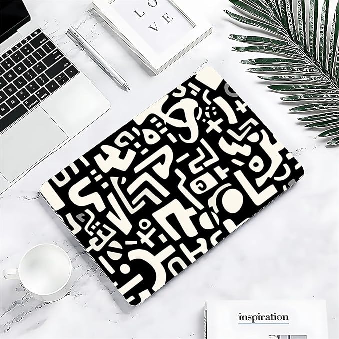 COTAIL Compatible with MacBook Air 13.3 13.6 Inch Case 2022 2021 2020 2019 Plastic Hard Shell Case Cover,13.6 Air (A2681) M2 2022, Black and White Letters
