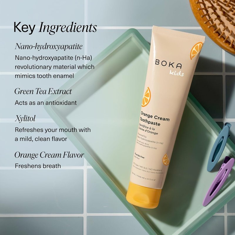 Fluoride-Free Nano Hydroxyapatite Toothpaste - Orange Cream Flavor | 4 oz, 3-Pack