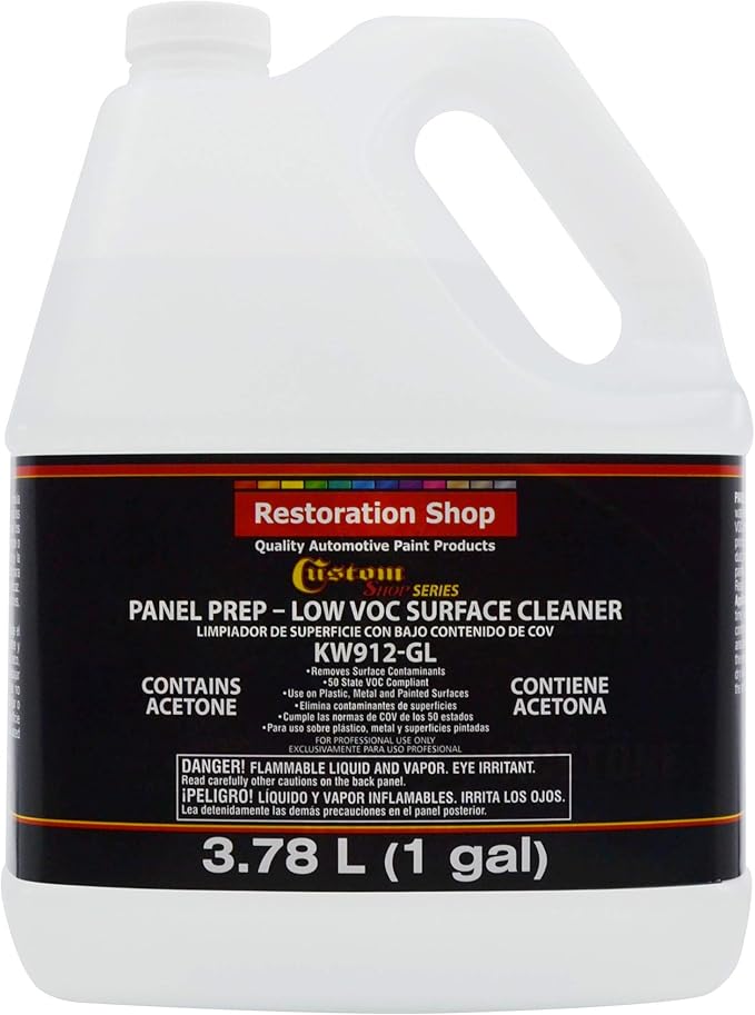 Custom Shop Panel Prep and Degreaser - Low VOC Surface Cleaner and Grease and Wax Remover - 1 Gallon - Great to remove any Contaminents before Painting and Anti-Static Cleaner