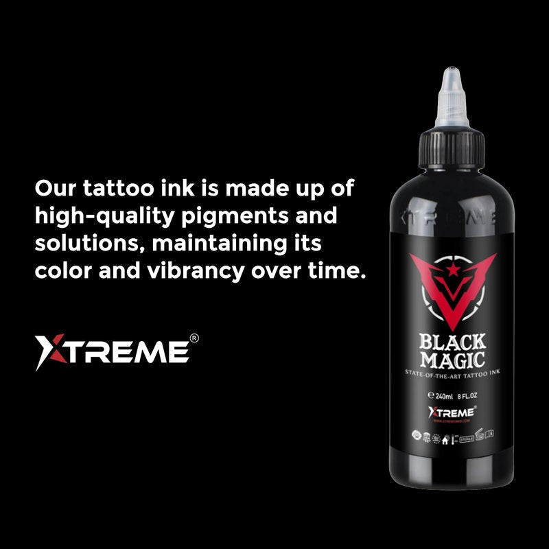 Xtreme Tattoo Ink, Versatile Medium Viscosity for Precision Tattooing, Rich Hue, Quick Healing, Acrylic-Free, Water Based, Highest Safety Stards - Ready-to-Use Tattoo Ink (Blueberry, 4 oz)