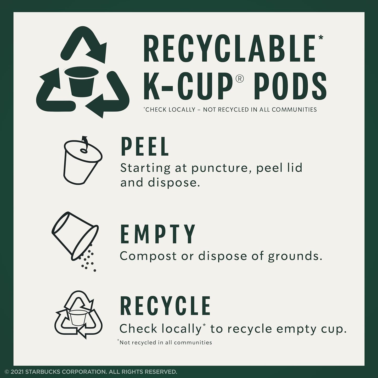 Starbucks K-Cup Pods - Cinnamon Dolce Flavored Coffee with Sweet Notes | 10 Recyclable Pods per Pack (4 Packs)