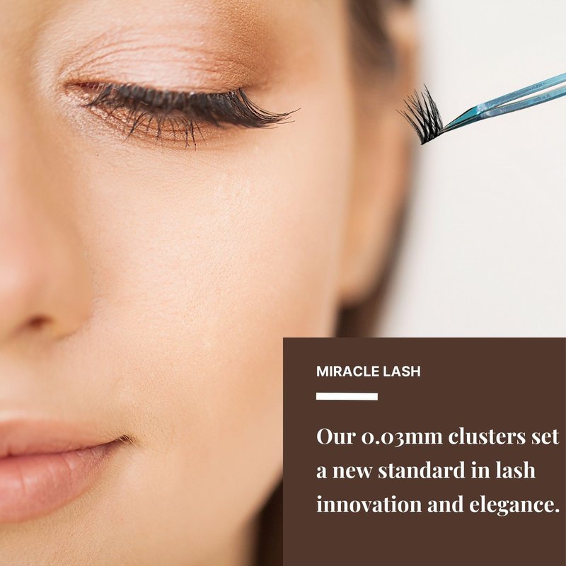 PARK SEONG HEE MIRACLE LASH DIY False Eyelashes, Lash Clusters, Lengthening Wisps 9mm-16mm Contact Lens Friendly, Easy to Apply, Reusable Strip Lashes (E5-280, 16mm) Thickness 0.03mm Lash Clusters