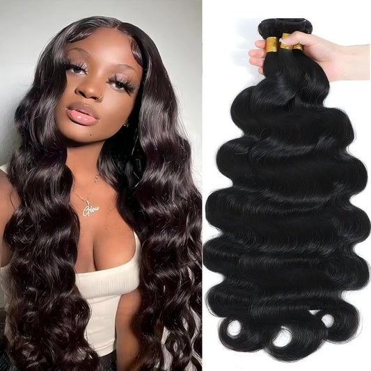 Xddnamei Augfst Virgin Weave Human Hair Bundles 300g 12 14 16 Inch Body Wave Bundles Human Hair Natural Color Inch 12A Unprocessed Sewn In Quick Weave Hair Bundles for Black Women