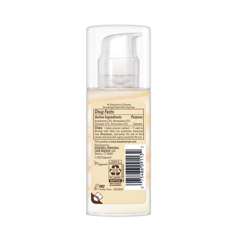 Hawaiian Tropic Weightless Hydration Sunscreen SPF 30 Twin Pack 6oz Each + Face Sunscreen SPF 30 Travel Size 1.7oz